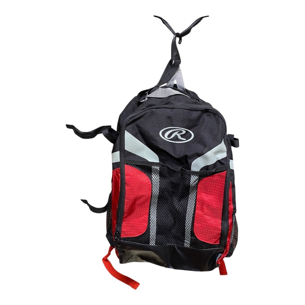 Rawlings Black‎ Red Baseball Softball Equipment Backpack Sports Gear Bag